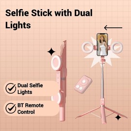 Multifunctional Selfie Stick, Retractable Phone Tripod with Lights, Selfie Stick with Remote Control for Live Streaming, Vlog, Photography, Camera Stabilizer, Electronics Accessories, Content Creator Tools - Color: Black, Specification: 1 count