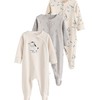 NEXT 3 Pack Baby Zebra Cotton Pyjamas Grey 0 Months