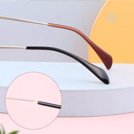 2 Pairs Sunglasses End Tips Eyeglass Ear Sock Pieces Tube Eyewear Anti-Slip Plastic Comfort Replacement Tips Metal Eyeglass Legs (Brown)