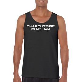 Charcuterie is My Jam - Funny Men's Sleeveless Tank Top – Comfortable Graphic Tee for Adults CP05 Black
