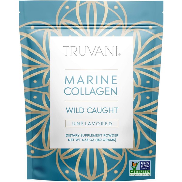 TRUVANI - Wild Caught Hydrolyzed Marine Collagen Protein Powder | Collagen Protein Supplement with Type 1,2 & 3 | Anti-Skin Aging | Non-GMO | Gluten Free Fish Collagen | 6.35 OZ