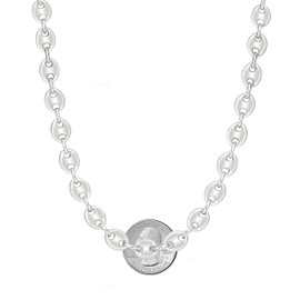 Savlano 925 Sterling Silver Hollow Puffed Anchor Mariner Link Chain Necklace for Women & Men Comes with Gift Box- Made in Italy (8.5, 20)