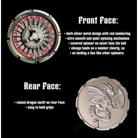 Metal D20 Black Silver Roulette Spinner Die | Compass-Style RPG Gaming Accessory | Sir GameAlot | Use Like a 20-Sided die