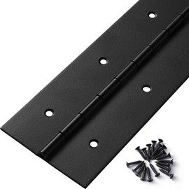 Heavy Duty Piano Hinge 48 Inch x 3 Inch Width, True 0.060'' Thick Stainless Steel Black Piano Hinge for Heavy Duty Cabinet, Door, Toolbox, Wooden Box, Metal Plate, Furniture, Industrial Project