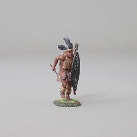 Thomas Gunn Miniatures Anglo Zulu War SFA041A Zulu Warrior Charging with Assegai 1:30 Scale Metal