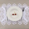 URROMA Lace Tablecloth, 2Pcs White Lace Placemat Bark Patterned Fabric