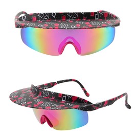 LUHUL Visor Sunglasses Red Violet Film