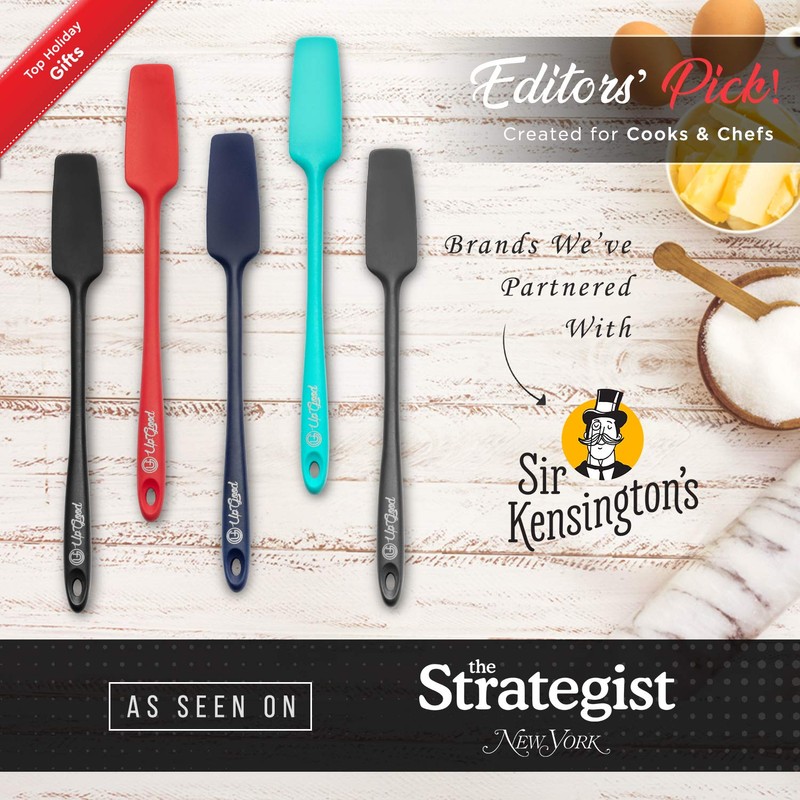 Silicone Jar Spatula | 600F Heat Resistant Non-Stick Rubber Scraper