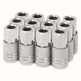 ChillWaves 1/4-Inch Female Industrial Coupler,1/4" NPT Female 4-Ball Quick Connect Air Coupler Air Hose Fittings(12-PACK)