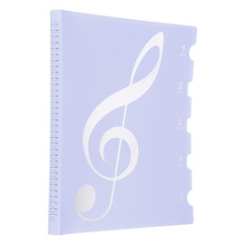 sourcing map Sheet Music Folder Display 20 Sleeves 40 Pages Spiral Binder Organizer, Letter Size 8.5 x 11 Paper A4 Documents Storage Holder Bag (Light Purple Sticker)