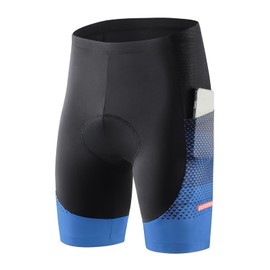 BERGRISAR Men's Cycling Shorts 4D Padded Bike Shorts Biking Bicycle Shorts with Pockets Blue Large
