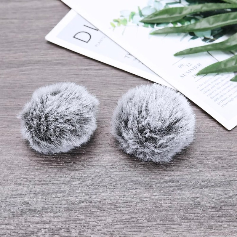 2 Pcs Wireless Lavalier Microphone Windproof Cover, Fluffy Cover, Interview