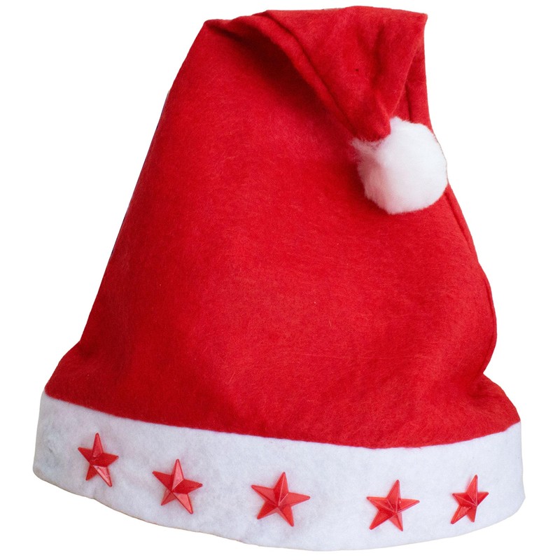 Annastore 6 x Christmas Hat with Flashing Stars Santa Hat