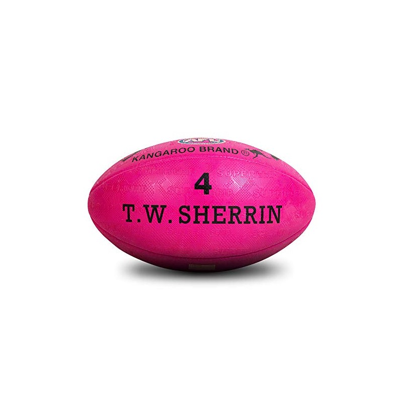 Sherrin Kangaroo Brand Synthetic AFL Football, Pink, Size 4