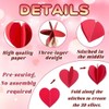 Zoonlinpp 6 Packs 3D Heart Garlands-22.1 Ft Red Pink Hanging