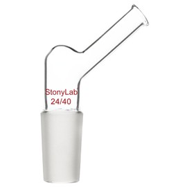 stonylab Angled Glass Adapter, Borosilicate Glass Pouring Adapter with 24/40 Standard Inner Joints Liquid Pouring Adapter for Laboratory Supplies