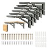 Folding Shelf Brackets,Wall Mounted Shelf Brackets,Heavy Duty Shelf Bracket,Black Metal