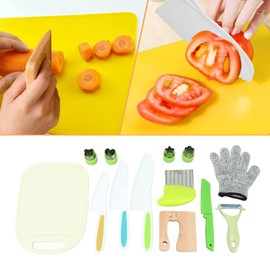 Juego de Cuchillos para Niños Pequeños, Mini Cuchillos para Cocinar de Verdad, Pelador, Tablas de Cortar, Cuchillo de Fruta, Herramienta para Hornear