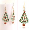 Toyvain 1 Pair of Lovely Christmas Tree Earrings Rhinestone Dangle