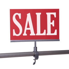 STORE FIXTURES DIRECT Grey Universal Clamp On 7" x 11" Acrylic Frame Sign Holder, Retail Garment Rack Card Display, 11" H, 1 Unit