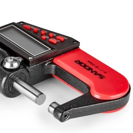 Micrómetro exterior digital profesional con punta de carburo 0-1"/0-25mm Rango de medición – 0.00005 pulgadas / 0.001mm Precisión con tope de carraca y funda protectora, herramienta automotriz de