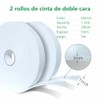 2 Rollos Cinta Adhesiva de Doble Cara de Espuma,20mmx5m(Total 10m),Polietileno