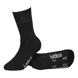 6 Pairs of Bamboo Socks without Rubber Print, Colour: Black, Size: 47-50, black