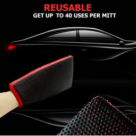 Ethos Clay Mitt - Quick Decon Clay Mitt for Car Detailing Wash Mitt Auto Detailing Quickly Eraser Mitt for Car Detailing and Polishing Clay Bar Tool
