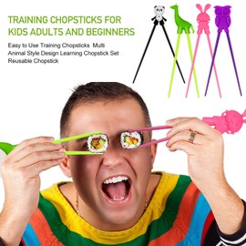 HINATAA Trainings-Essstäbchen für Kinder, Erwachsene und Anfänger, einfach zu bedienen, Trainings-Essstäbchen, Multi-Tier-Design, Lern-Essstäbchen-Set, wiederverwendbare Essstäbchen (4 Paar)