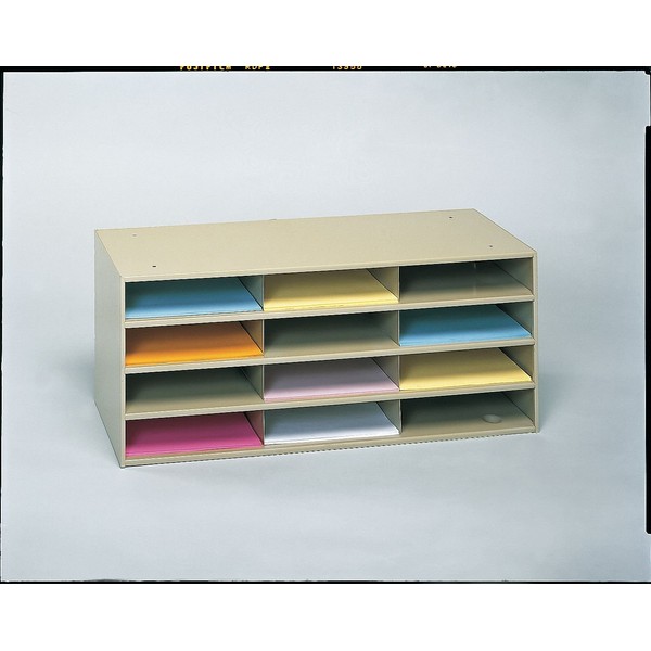 Durham 432-75 Tan Cold Rolled Steel Horizontal Literature Storage Rack,