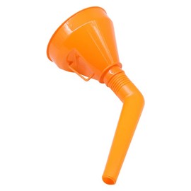 Hsthe Sea Universal Funnel, Funnel with Flexible Tube, Oil Filling Funnel with High Overflow Rim, Removable Filling Nozzle, Oil Funnel With filter, Orange