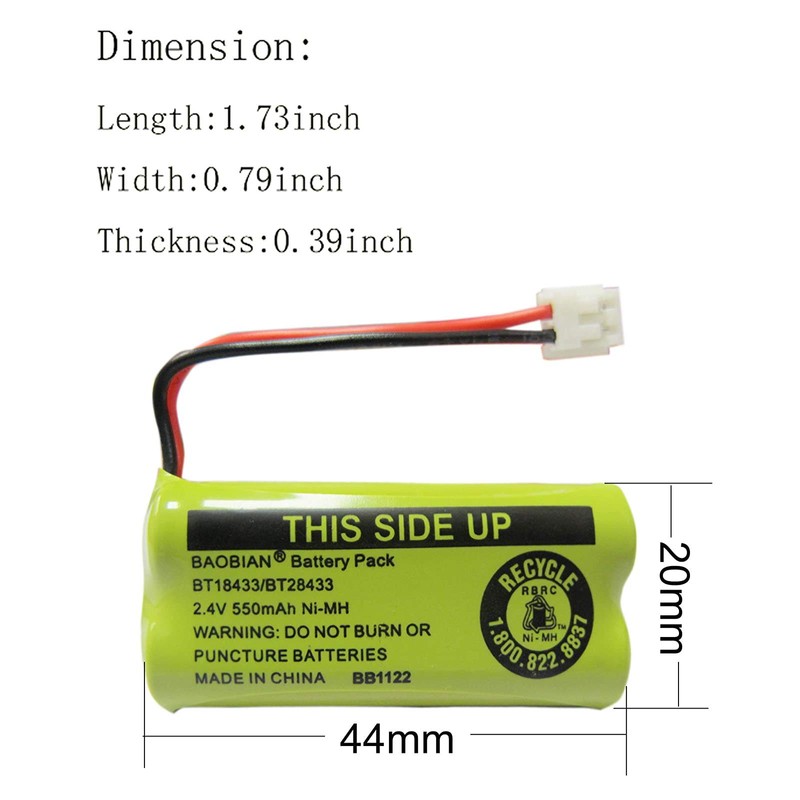 BAOBIAN BT18433/BT28433 BT184342 BT284342 BT1011 BT-1011 Cordless Phone Battery CL80109