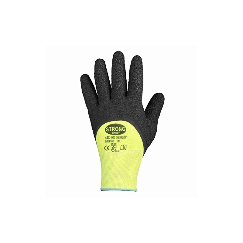 12 Pairs Latex Coated Gloves Strong Grip * * NEON