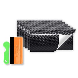 Free Tool Kit 6Pcs 4"x6" Compatible with GMC Emblem Overlay 4D Gloss Black Carbon Fiber Vinyl Wrap Kit Sticker Decal Film Sheet