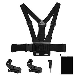 LONDON FAB Waterproof Chest Mount, Harness, Strap Compatible with All Gopro and Most Action Camera, Chest Strap + J-Hook, Thumbscrew & Storage Bag