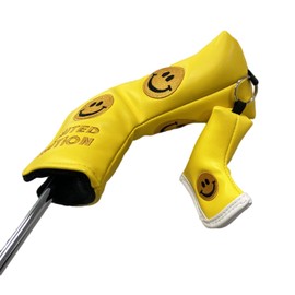 Golf Cover Putter Cover Fits Scotty Cameron Odyssey Pin Cover Magnetic Key Ring Smile (Yellow)