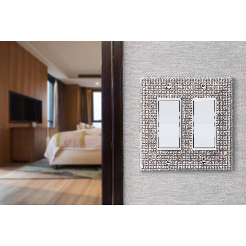 Bling Rhinestone Wall Plate Cover (Quad Rocker)