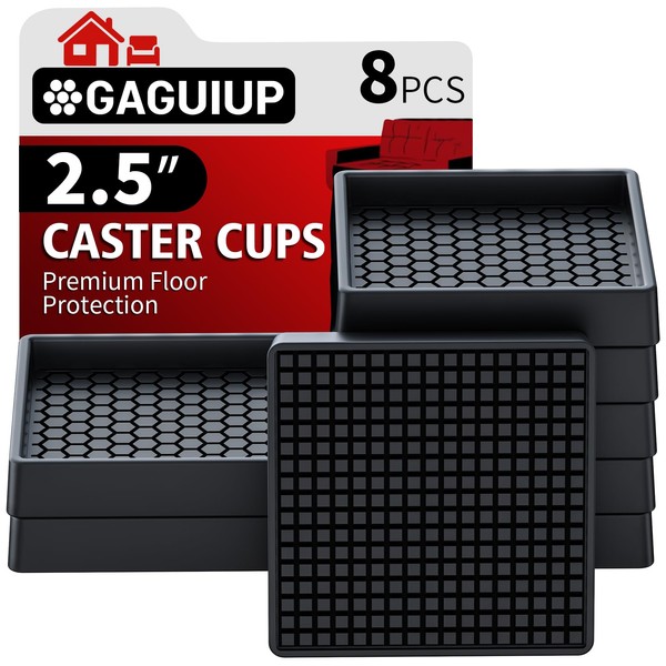Non Slip Furniture Pads- 2.5"x2.5" Square Anti Skid Caster Cups