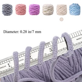 Multicolor Knitting Wool Yarn Chunky Single-Strand Knitting Yarn Knitting Plush Ball for Crochet 4Pcs (Khaki White)