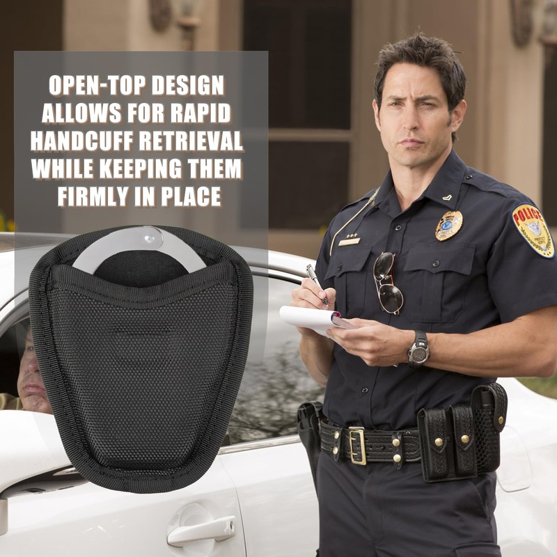 Open Top Handcuff Case, Handcuff Holder for Duty Belt, Nylon