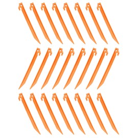 24 Packs 230mm (9") Plastic Tent Pegs, Garden Landscape Pegs, Awning Stake, Camping Caravan Set (Orange)