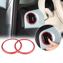 HAPPYHORSE Air Conditioning AC Vent Outer Ring Cover Trim Compatible with Fiat 500/500 Abarth 2016-2024 A/C Side Vent Outer Ring Cover Air Conditioning Outlet Decoration Inner Accessories