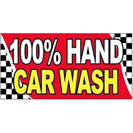 2x4 Ft 100% HAND CAR WASH Vinyl Banner Sign rb