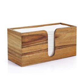 1PCS Paper Towel Dispenser Countertop, Acacia Wood Paper Towel Holder for Bathroom Folded Paper Towel Dispenser Clear Trifold Napkin Holder for Z-fold C-fold MultiFold Trifold - Home Kitchen