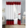 Grand Linen 3 Piece Full Size Burgundy Red/Black/White Double-Needle Stitch