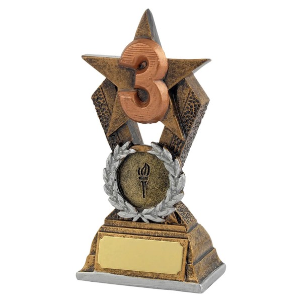 SilverTrophy: 3rd Place Bronze Star Trophy, Third, Bronze Medal, Number