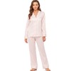 Serenedelicacy Serenedelicacy Women's Satin Pajama Set Long Sleeve Button Down