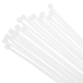 sourcing map 200PCS Cable Zip Ties 12 Inch, Self-Locking Nylon Wire Ties with 50 lbs Tensile Strength for Indoor and Outdoor, White
