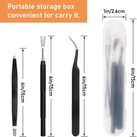 3 in 1 Tick Remover Kit, CoiTek Black Tick Remover Tweezers Stainless Steel Tick Remover Tools Set for Pet Dog, Cat, Human with Storage Box