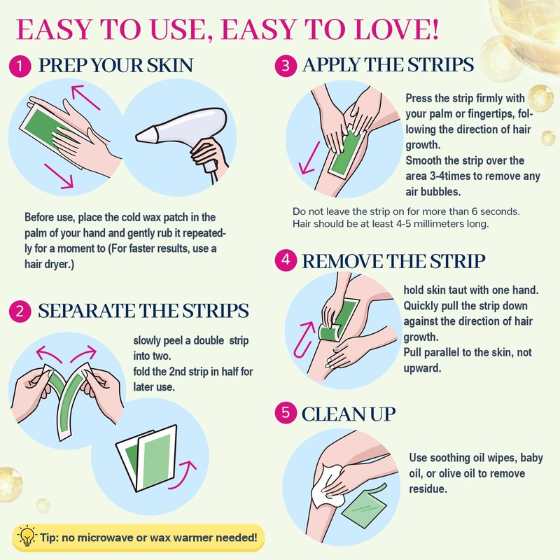 80PCS Wax Strips for Face Hair Removal,Body Waxing Kit for